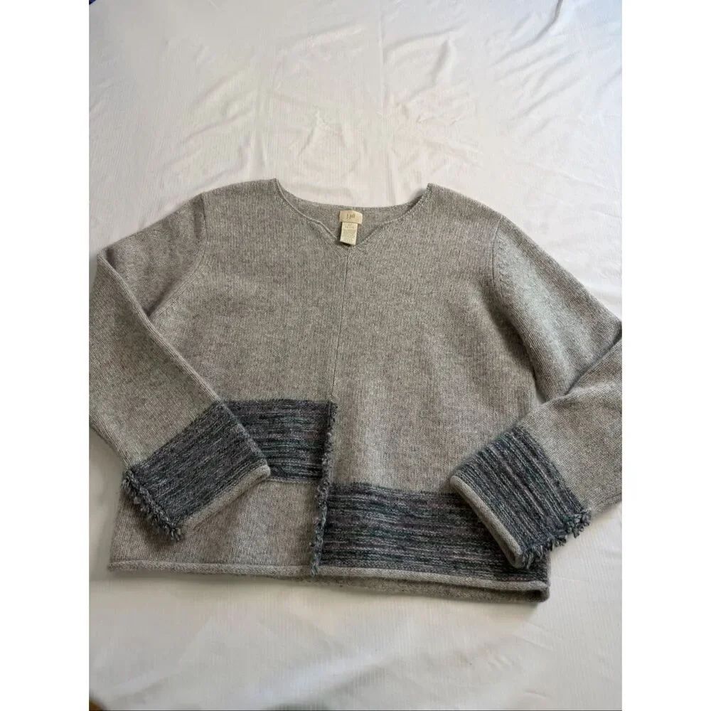 J. Jill Women’s Grey Lambswool Angora Sweater Size Small SP